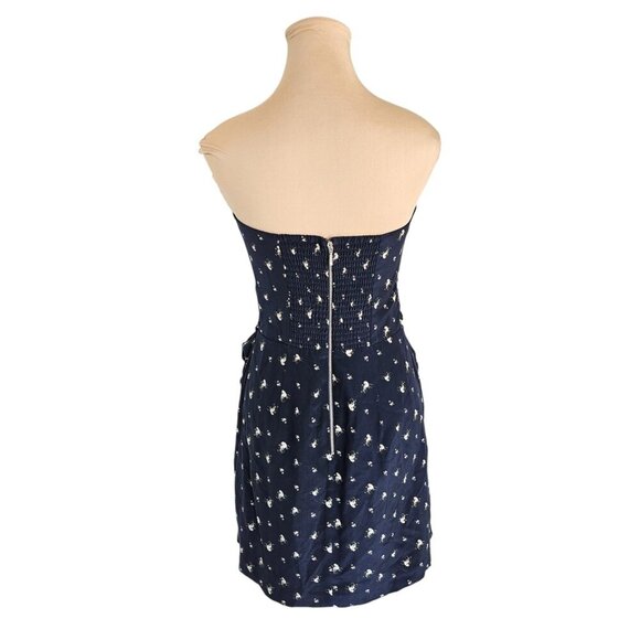 Club Monaco Harper Navy Blue with White Ditsy Flower Sleeveless Dress Sz 6 - Picture 5 of 9